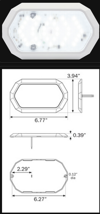 (ETA 4-5 WEEKS TO SHIP) 08-008-169 LIGHT, DOME, SURF MOUNT, LED, DIMMABLE, WHITE, 36 LED (IDOT)