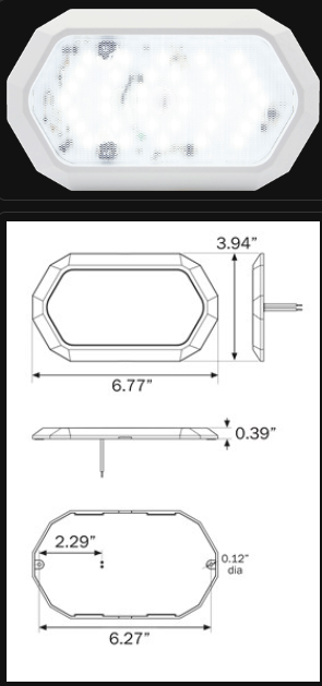(ETA 4-5 WEEKS TO SHIP) 08-008-169 LIGHT, DOME, SURF MOUNT, LED, DIMMABLE, WHITE, 36 LED (IDOT) - buspartexperts.com
