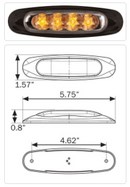 (ETA 4-5 WEEKS TO SHIP)21-000-101 LIGHT, LED, TURN, AMBER, CLEAR LENS, BLACK BASE, BERKSHIRE / MCL19CA1BB - buspartexperts.com