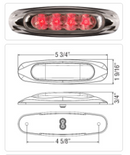 (ETA 4-5 WEEKS TO SHIP) 21-000-102 LIGHT, LED, TURN, RED, CLEAR LENS, BLACK BASE, BERKSHIRE / MCL19CR1BB - buspartexperts.com