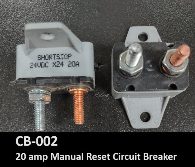 CB-002   CIRCUIT BREAKER 20AMP MANUAL RESET - buspartexperts.com