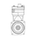 DDE A9061306715 AIR COMPRESSOR 2 CYLINDER AIR COMPRESSOR 636 CCM OM906 EUROMOT 3 - buspartexperts.com