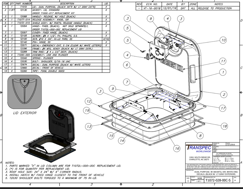 T1072-028-00C-S HATCH DPSV