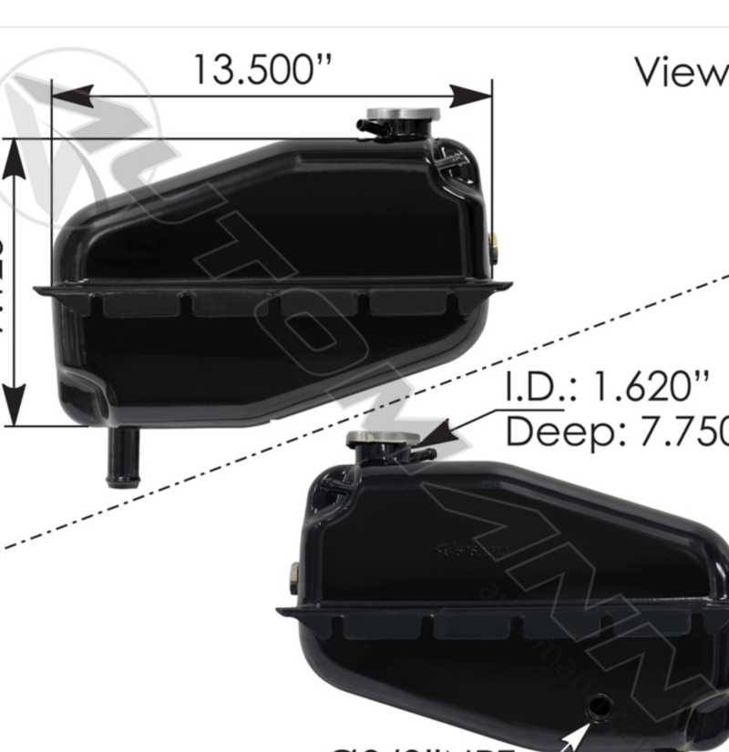 575.1013 COOLANT RESERVOIR FREIGHTLINER same as VML T1555J SENSOR NOT INCLUDED