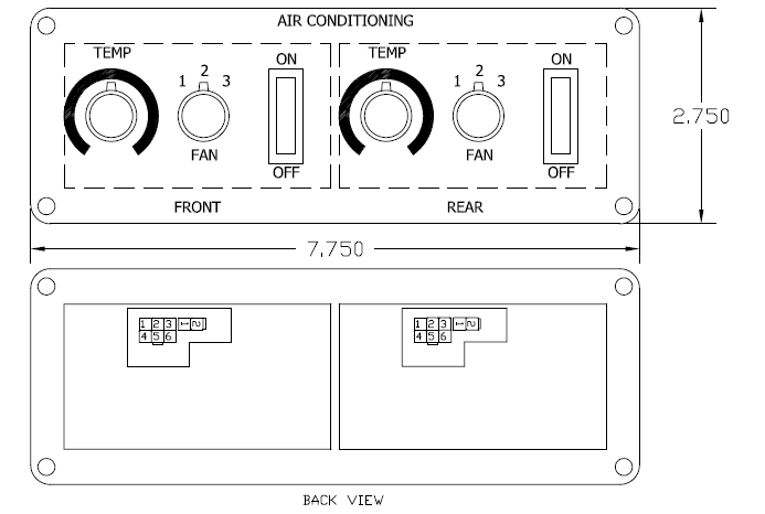 SWC-327-1 Control panel, EC-2 Dual | buspartexperts.com