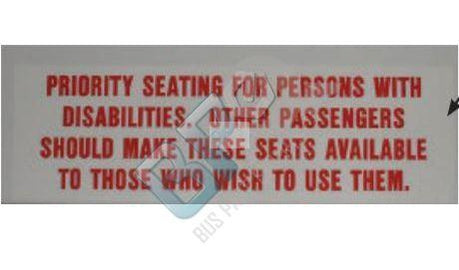13-003-051 STARTRANS PRIORITY SEATING SIGN - buspartexperts.com