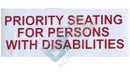 5036 ELKHART DECAL - PRIORITY SEATING FOR PERSONS WITH DISABILITIES - buspartexperts.com