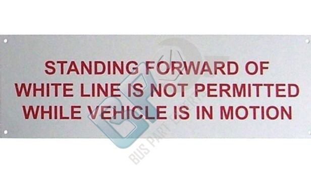 5055 ELKHART DECAL - STANDING FORWARD OF WHITE LINE IS NOT PERMITTED - METAL - buspartexperts.com