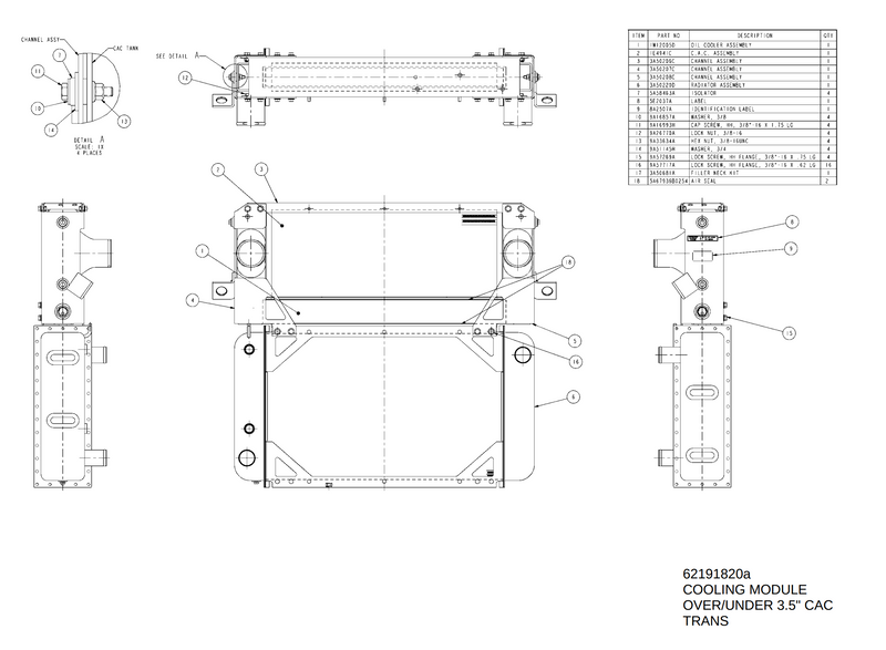 MOD 1W12005D CHARGE COOLER (THIS PART IS BACKORDERED OVER 90 DAYS) - buspartexperts.com