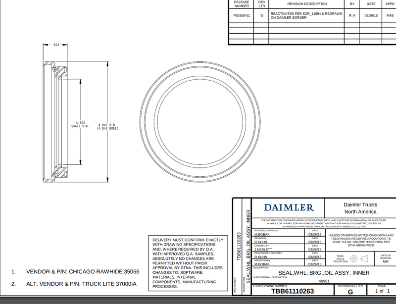 CHR 35066 SEAL- OIL,FR STEER,SCOTSEAL CLASSIC - buspartexperts.com