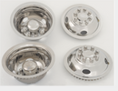 GQ64  Quick Liner Wheel simulator set -Polished stainless steel -hubcap style mounting, fits: 16" 8 lug 4 hand hole dual wheel - buspartexperts.com