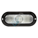 LED, CLEAR OVAL, BACK-UP LIGHT, BLACK FLANGE MOUNT, FIT 'N FORGET S.S., 12V - buspartexperts.com